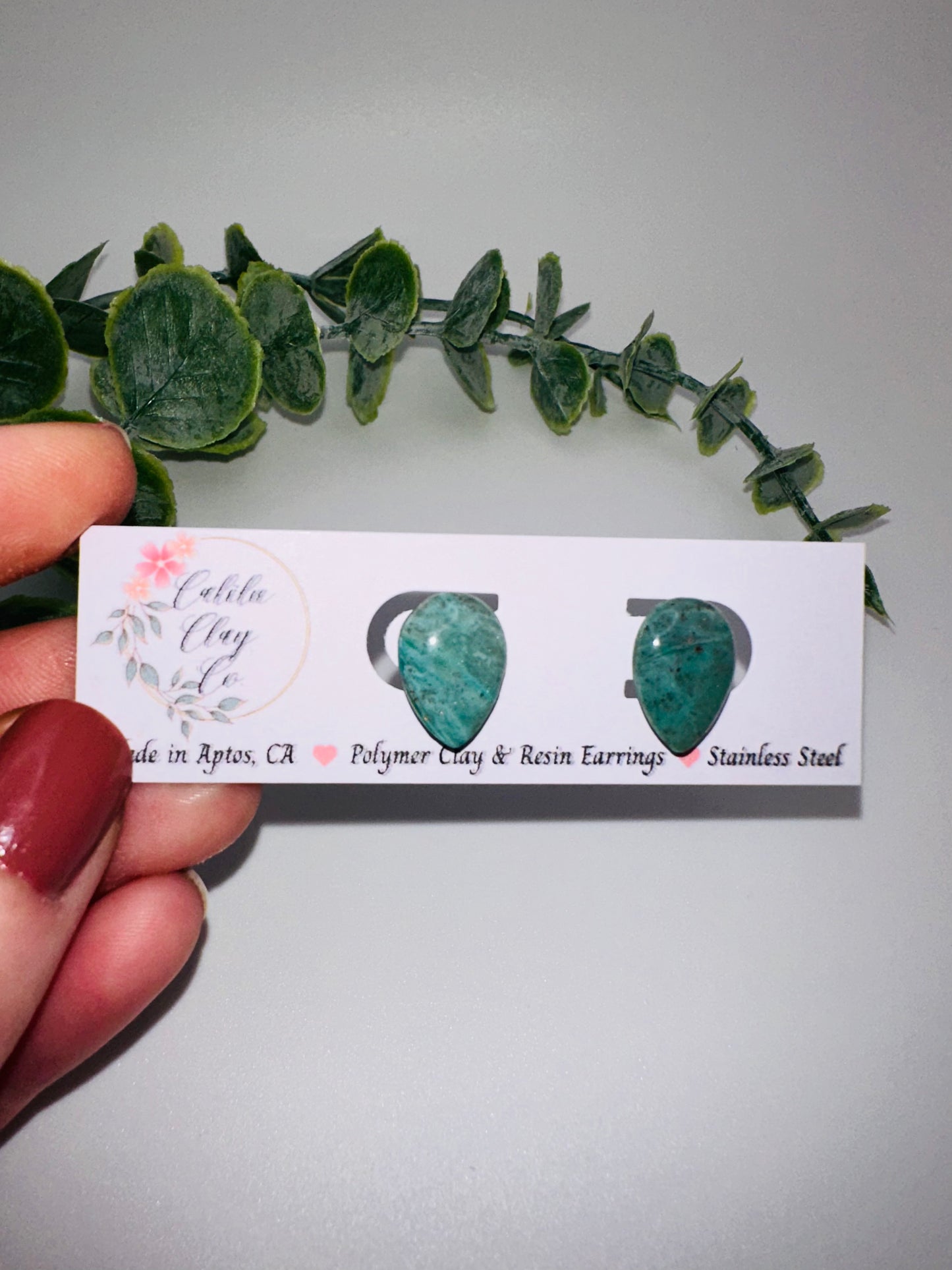 Jade Ocean Drop Studs