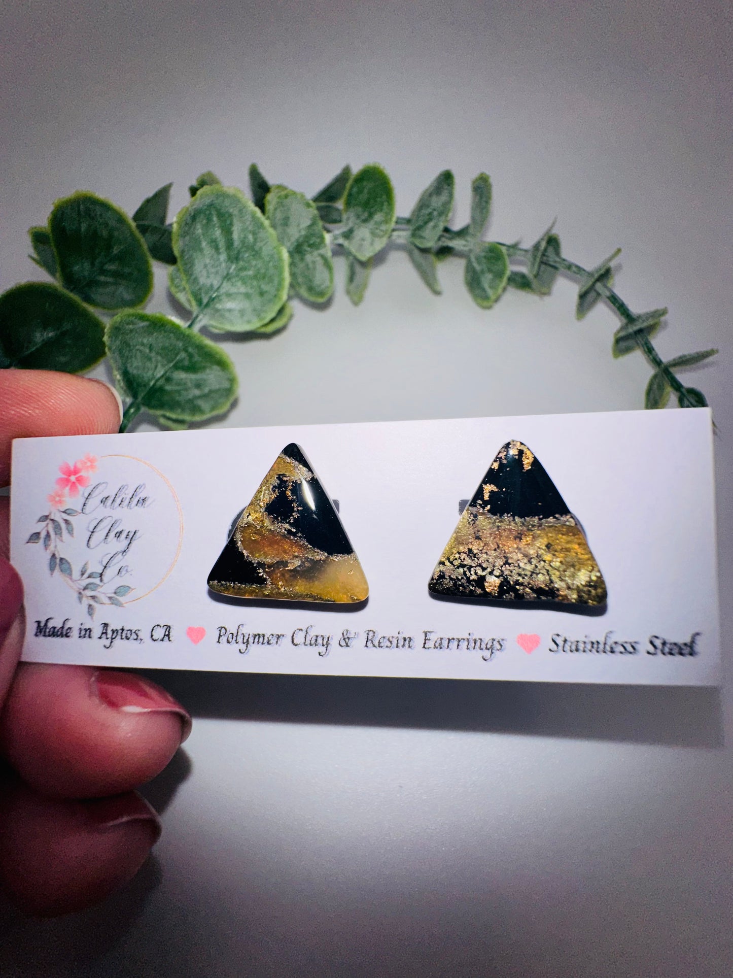 Marbled Triangle Studs