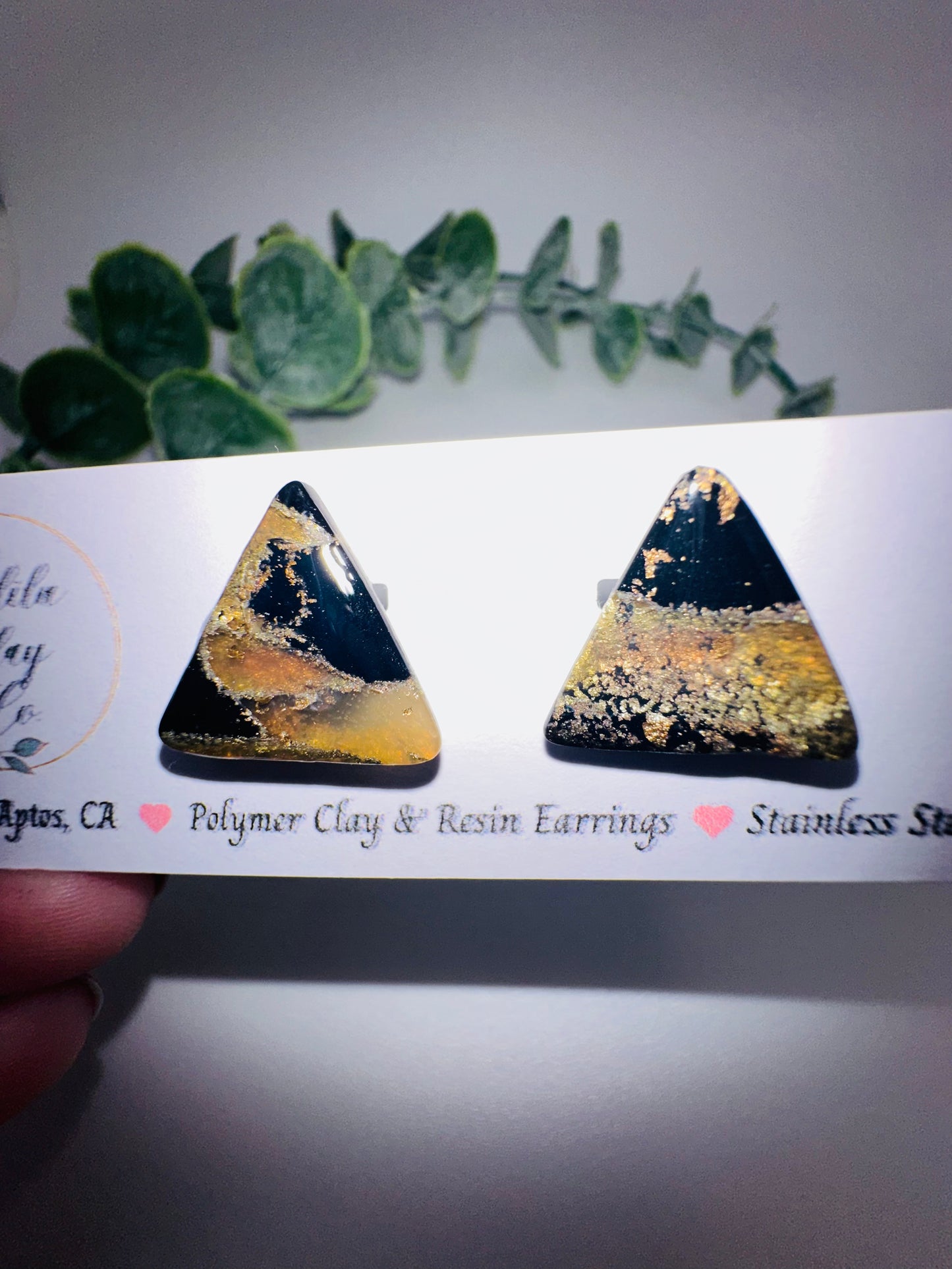 Marbled Triangle Studs