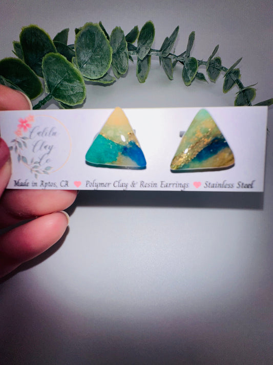 Marbled Triangle Studs