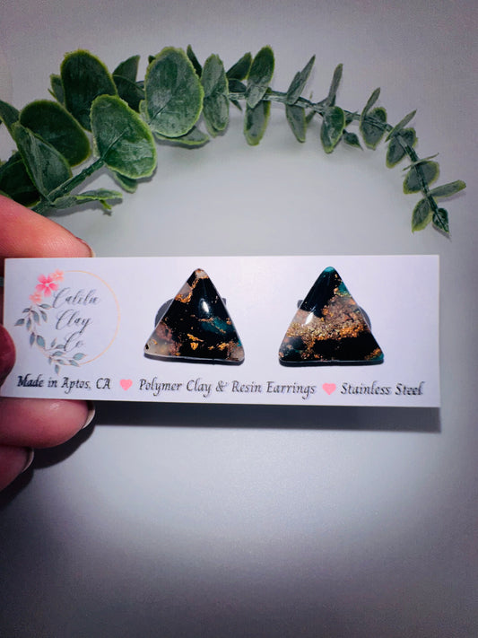 Marbled Triangle Stone Studs