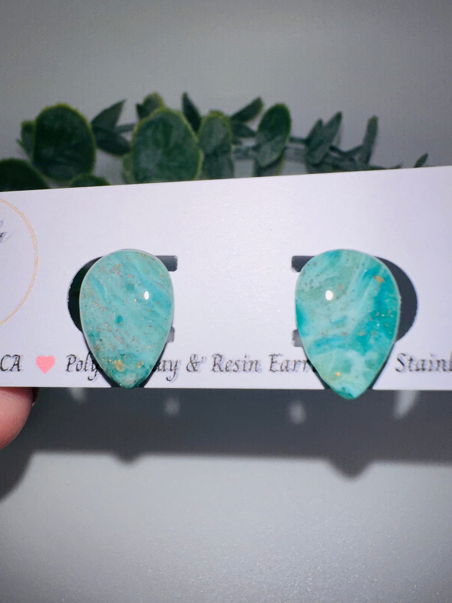 Jade Ocean Drop Studs