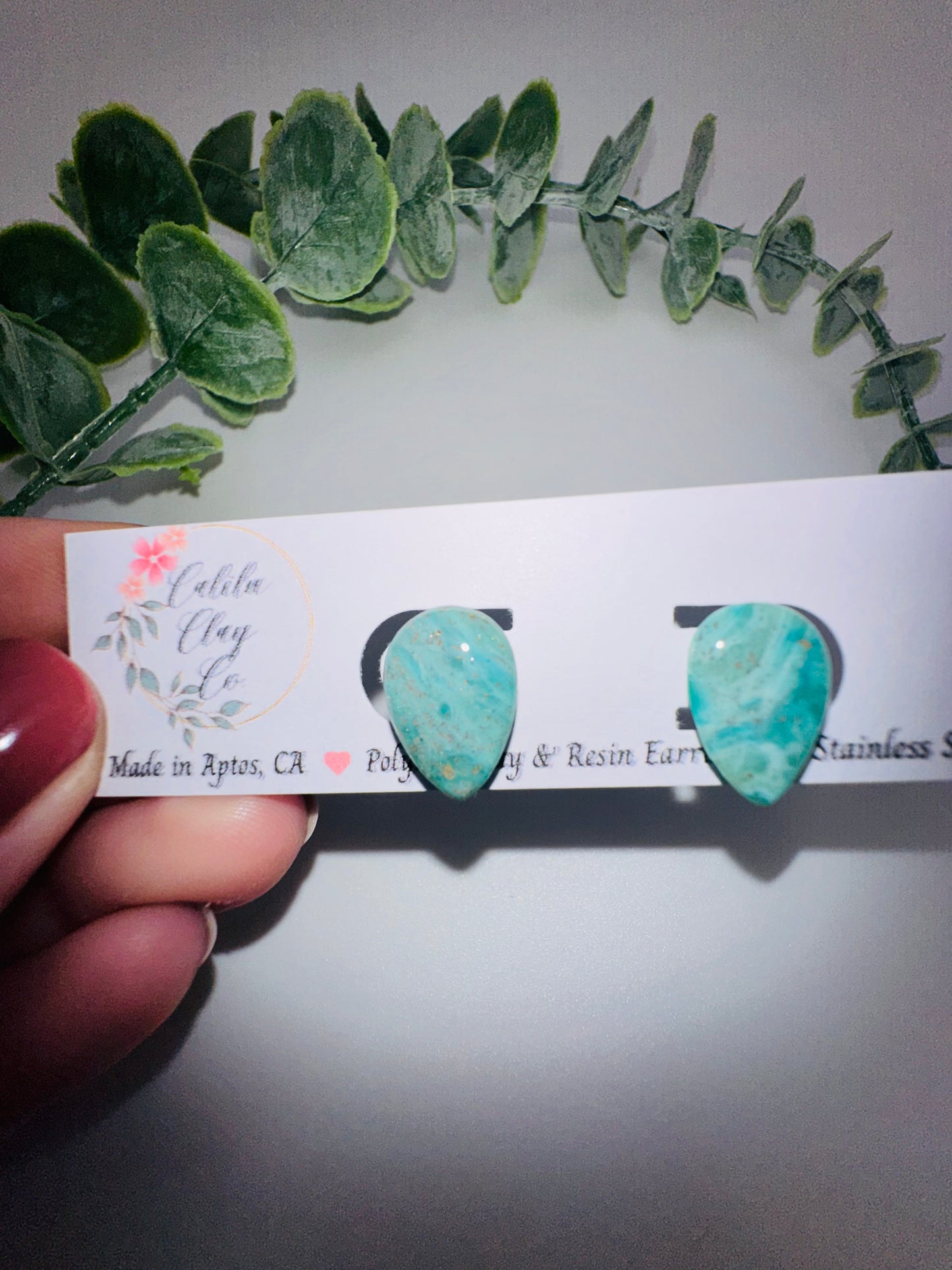 Jade Ocean Drop Studs