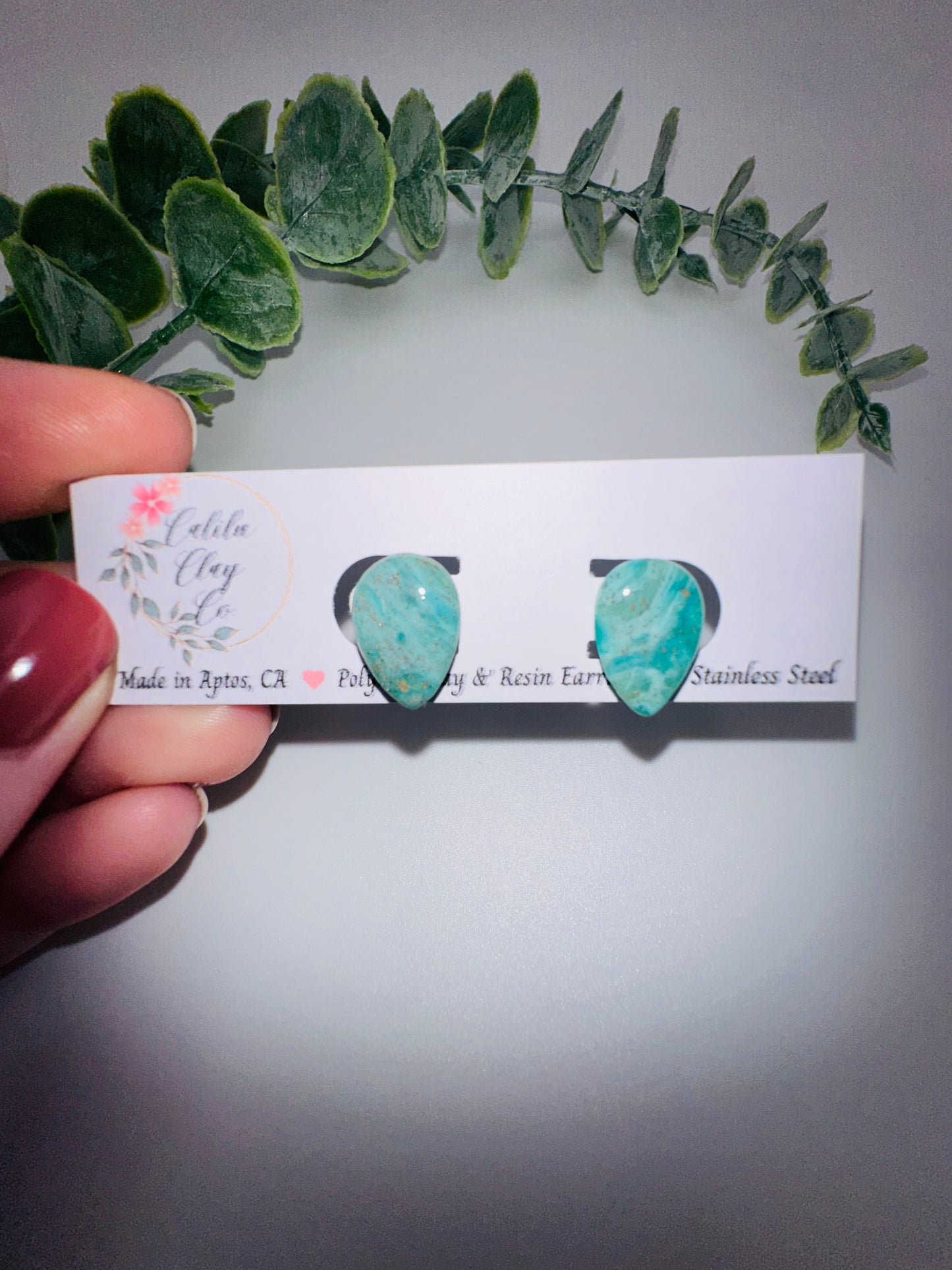 Jade Ocean Drop Studs