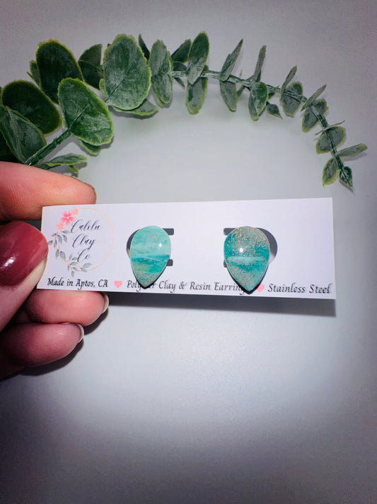 Jade Ocean Drop Studs