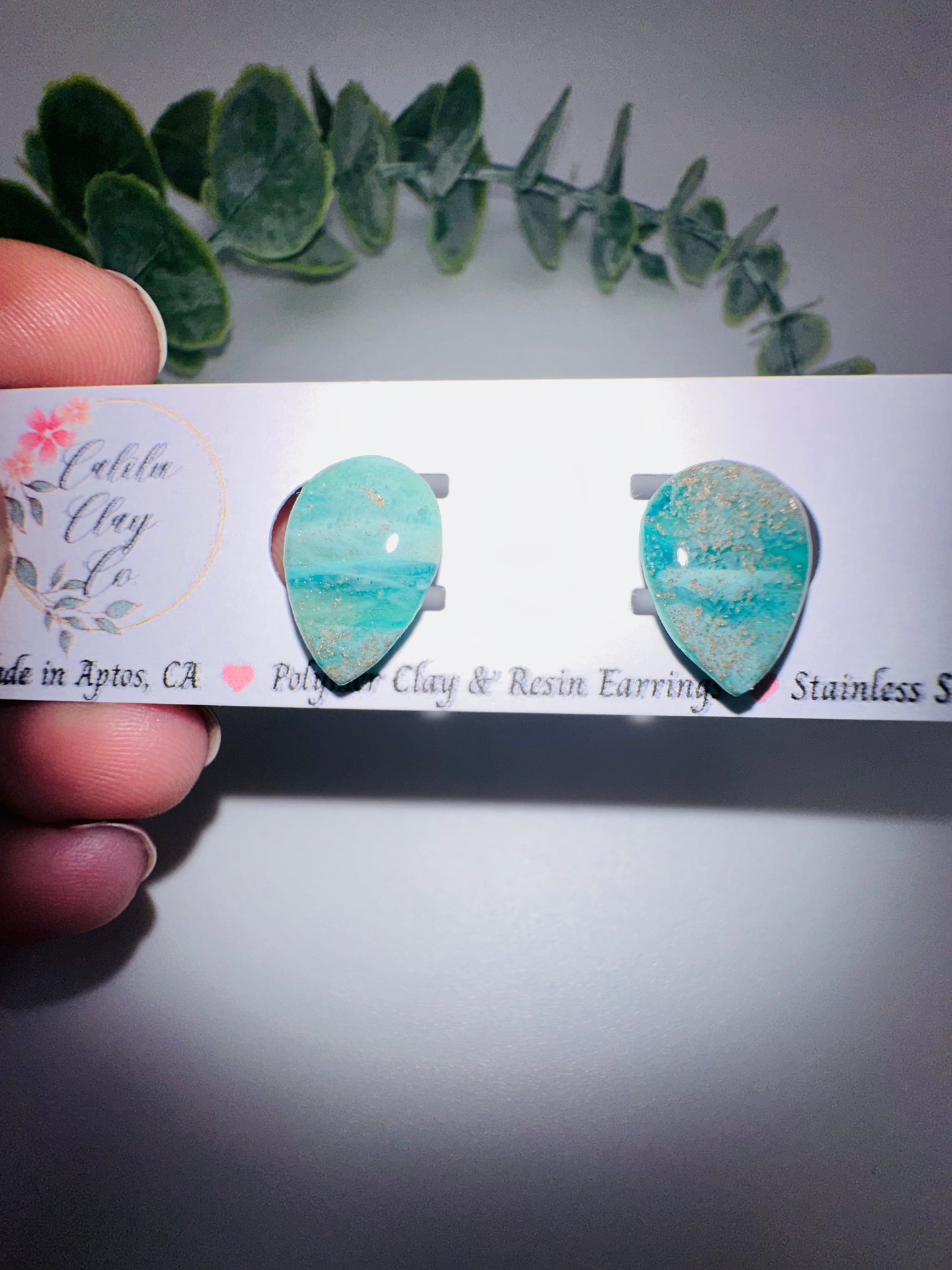 Jade Ocean Drop Studs