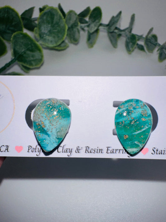 Jade Ocean Drop Studs