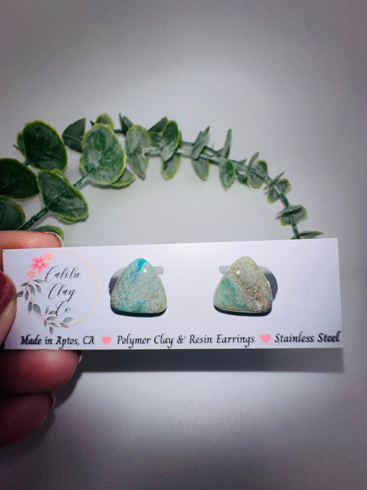 Jade Ocean Triangle Studs