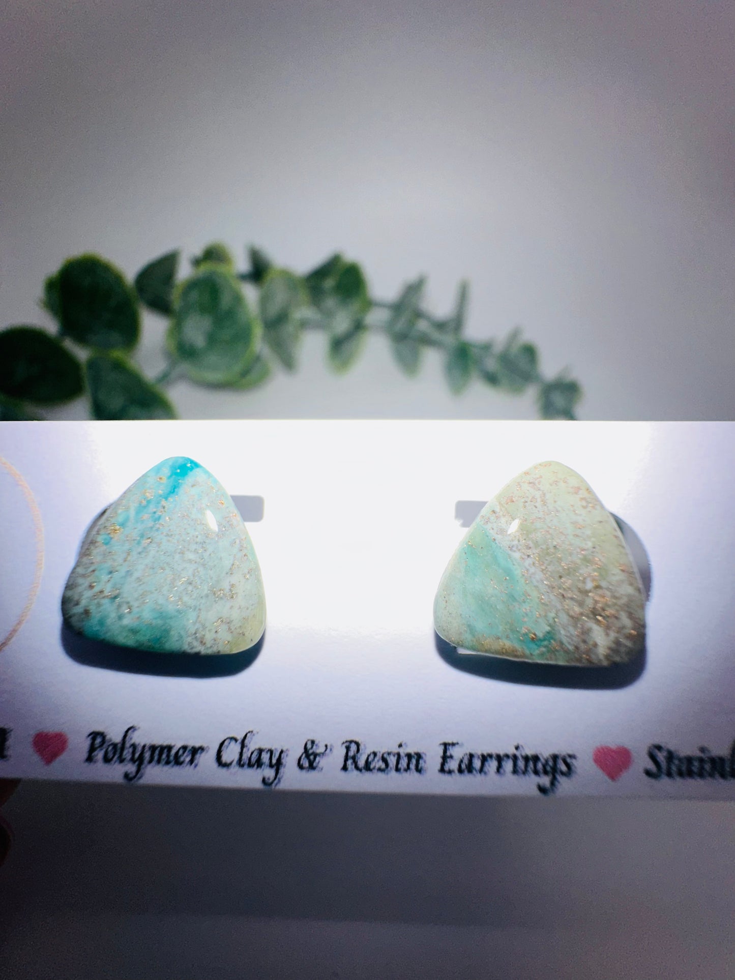 Jade Ocean Triangle Studs
