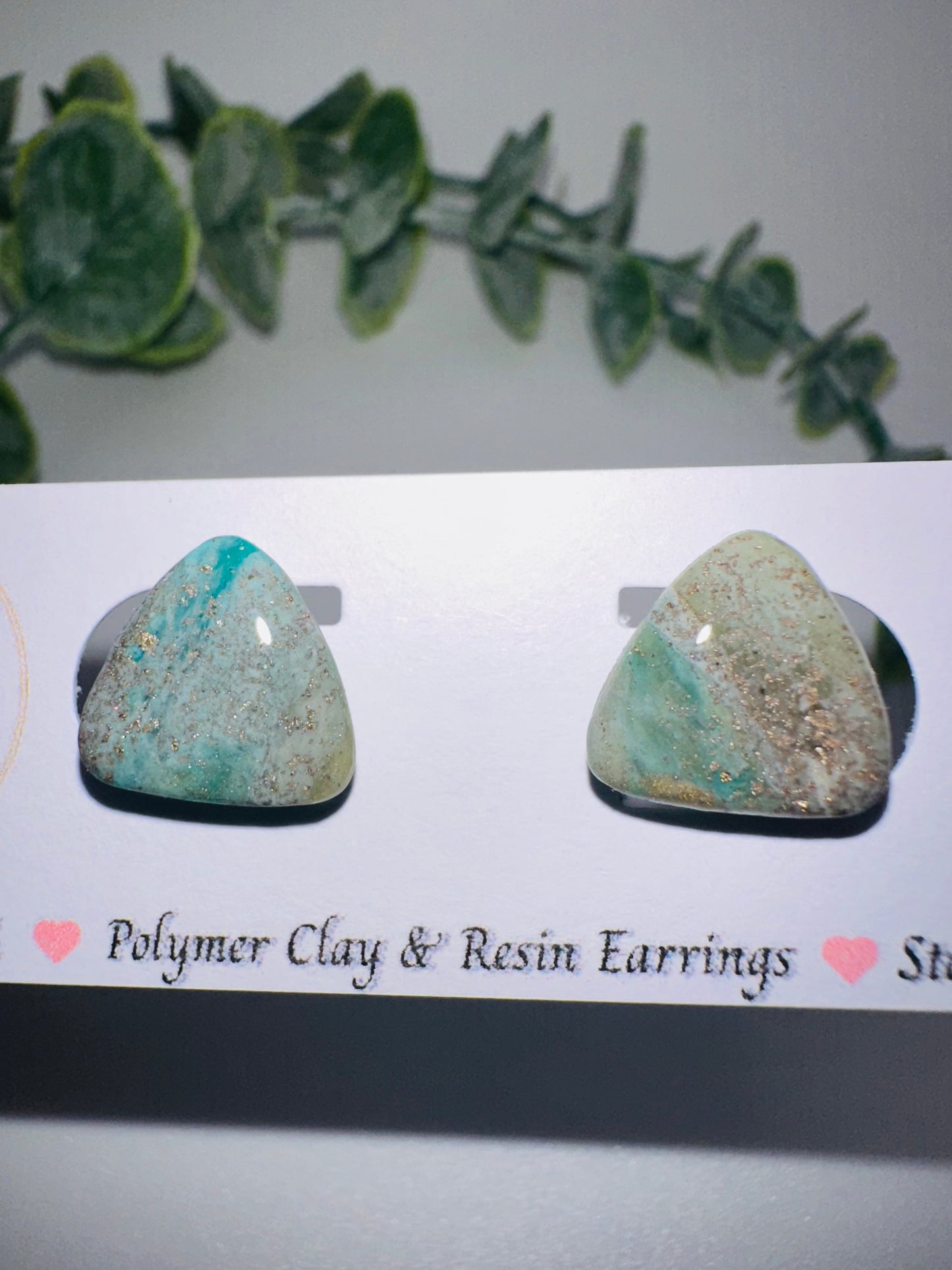 Jade Ocean Triangle Studs