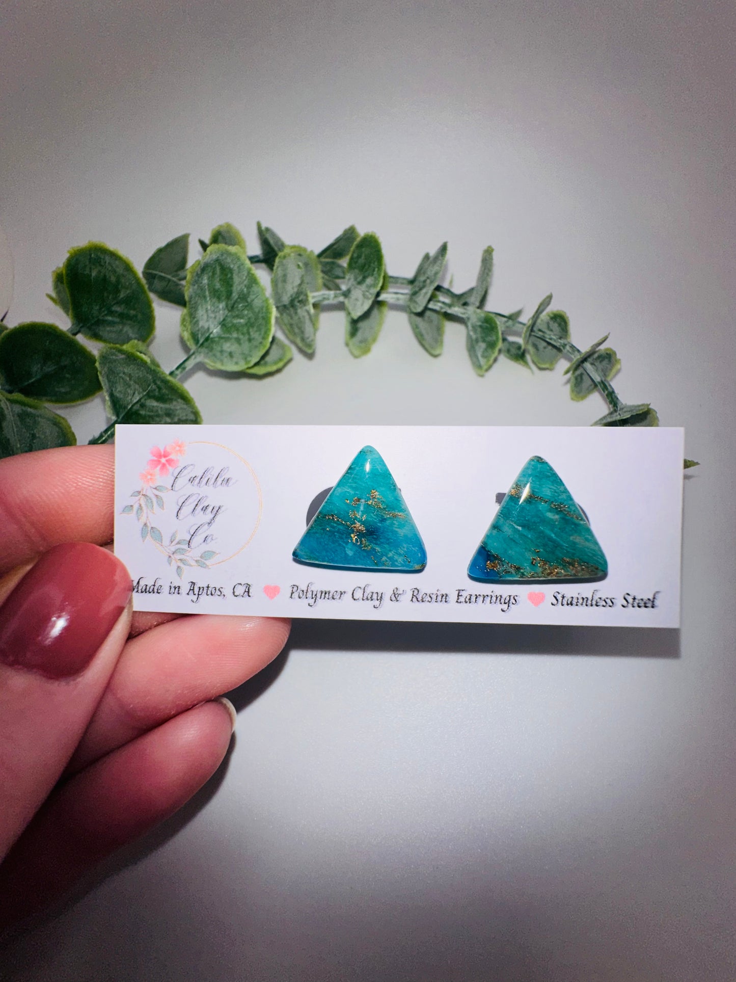 Marbled Triangle Studs