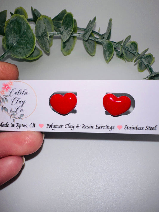 Red Heart Studs