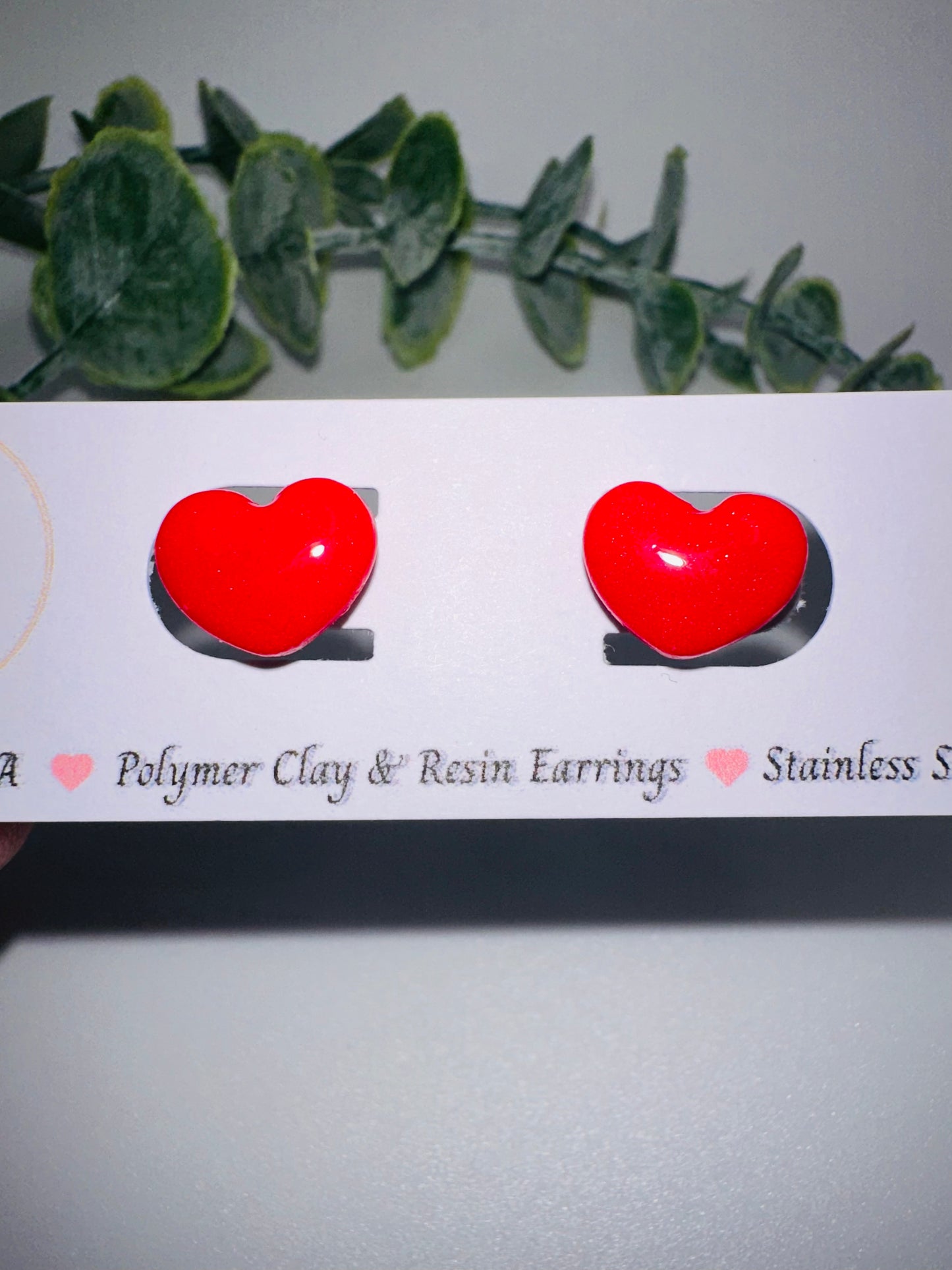 Red Heart Studs