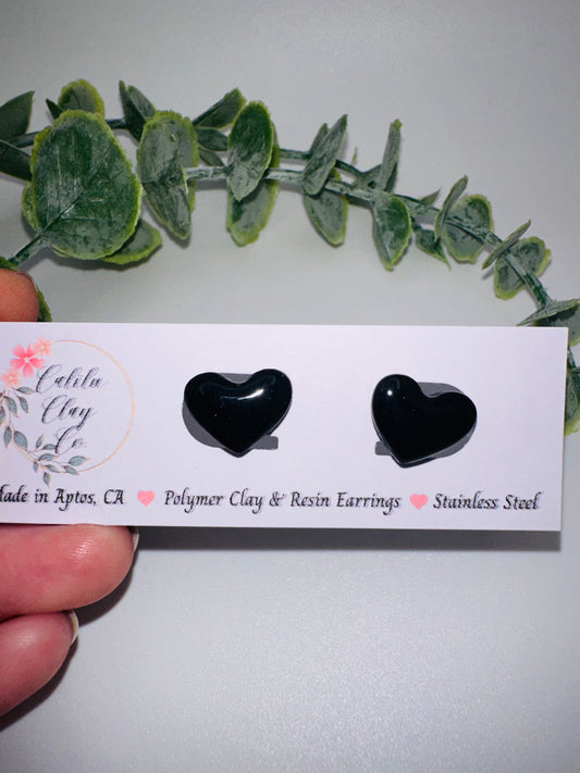 Black Heart Studs