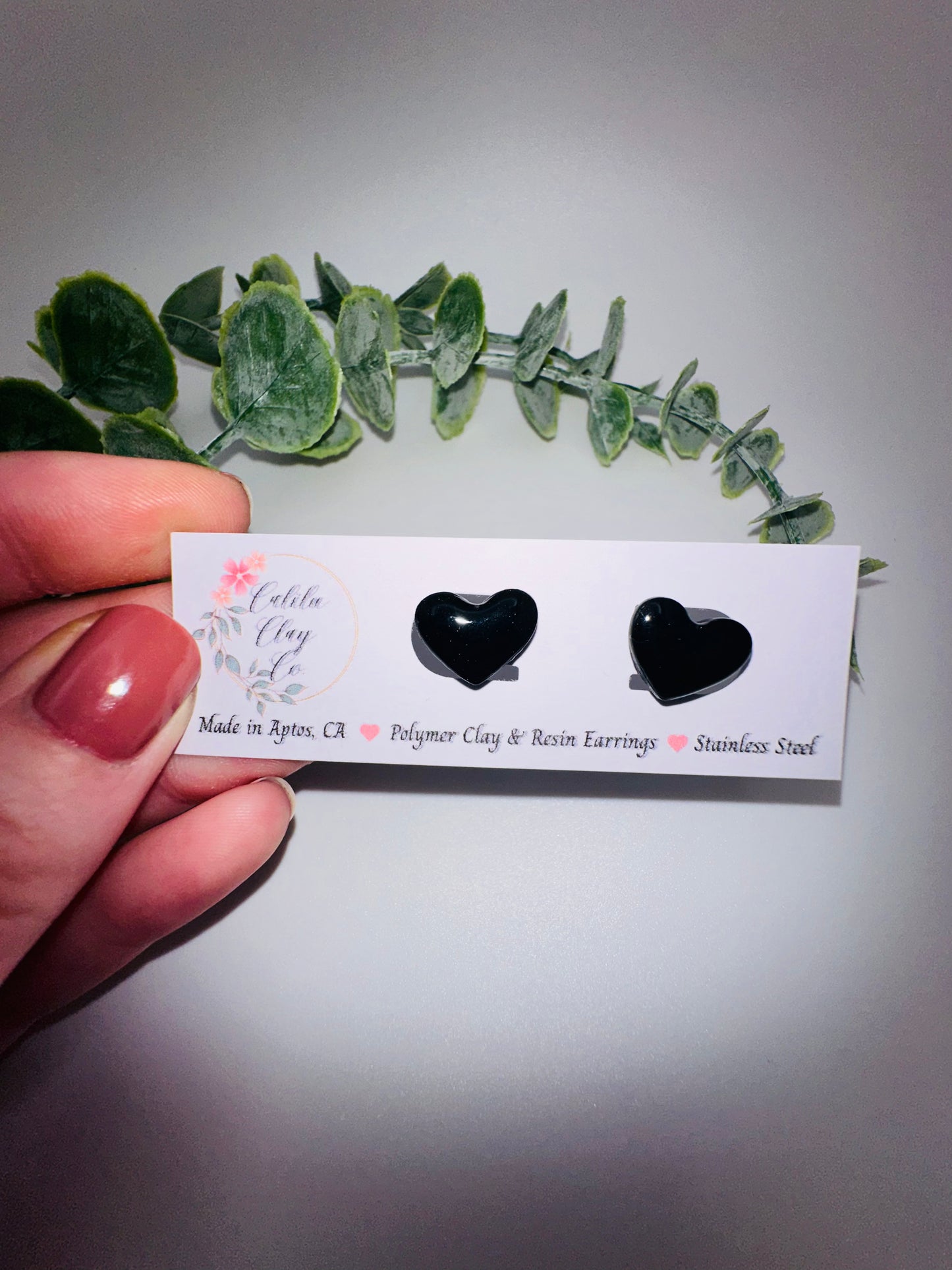 Black Heart Studs