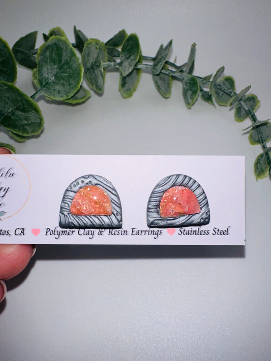 Pink and Silver Arch Studs