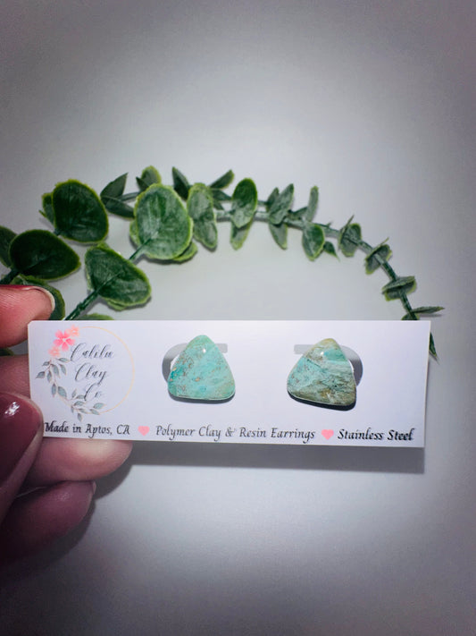 Jade Ocean Triangle Studs