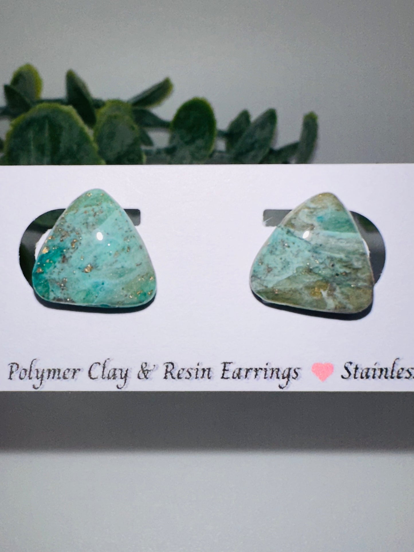 Jade Ocean Triangle Studs