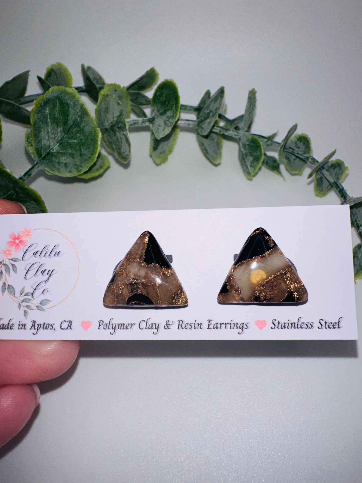 Marbled Triangle Studs