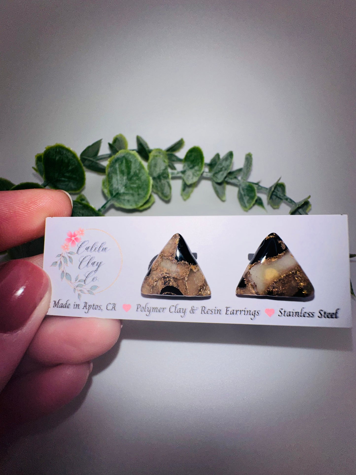 Marbled Triangle Studs