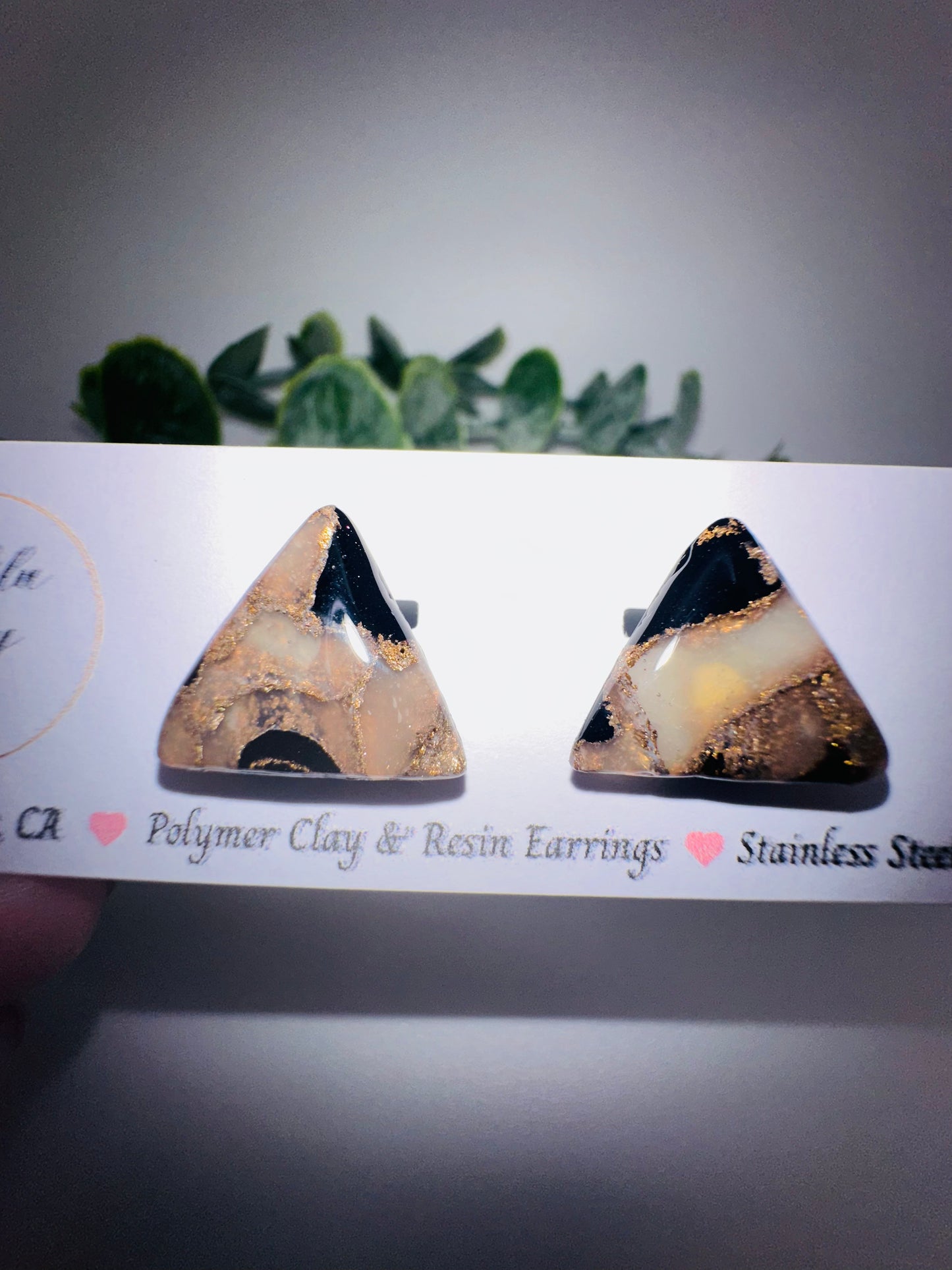 Marbled Triangle Studs