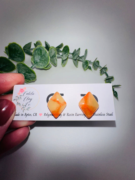 Diamond Sunset Marbled Studs
