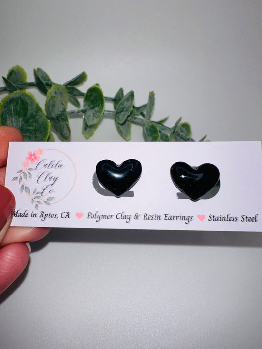 Black Heart Studs