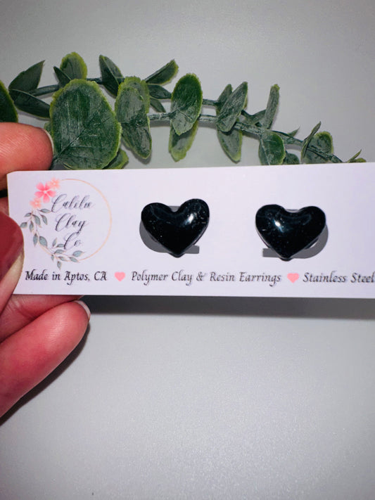 Black Heart Studs