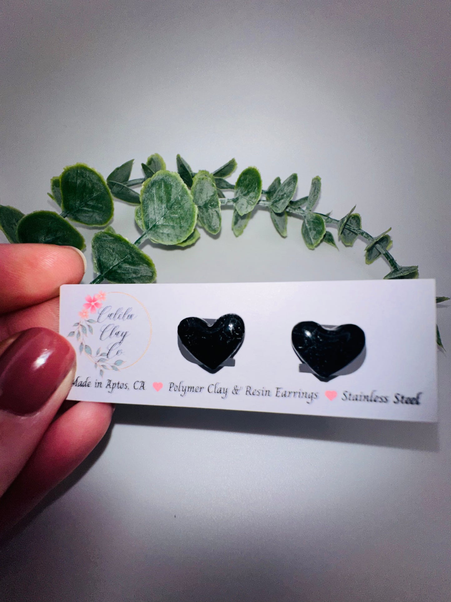 Black Heart Studs