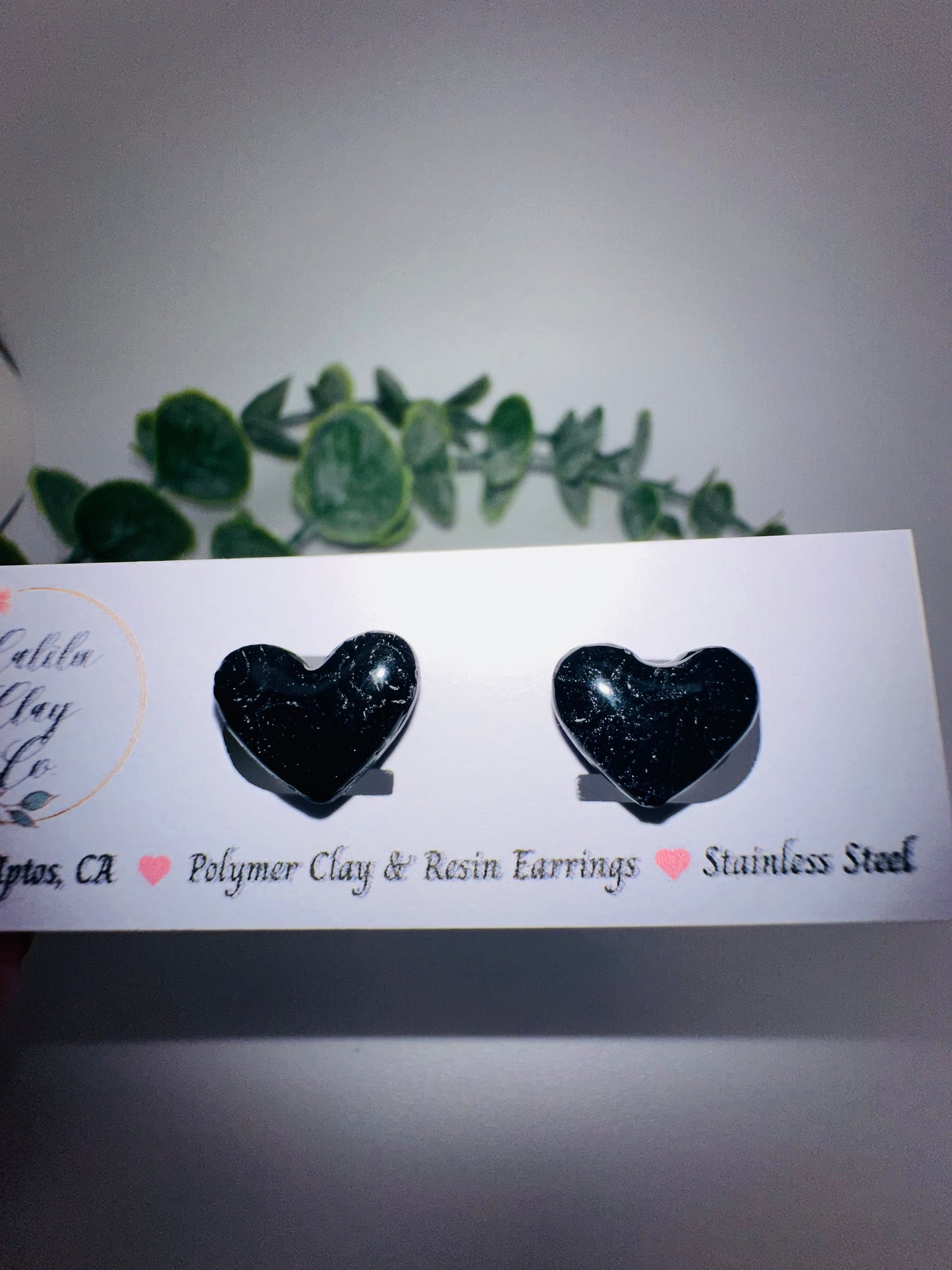 Black Heart Studs