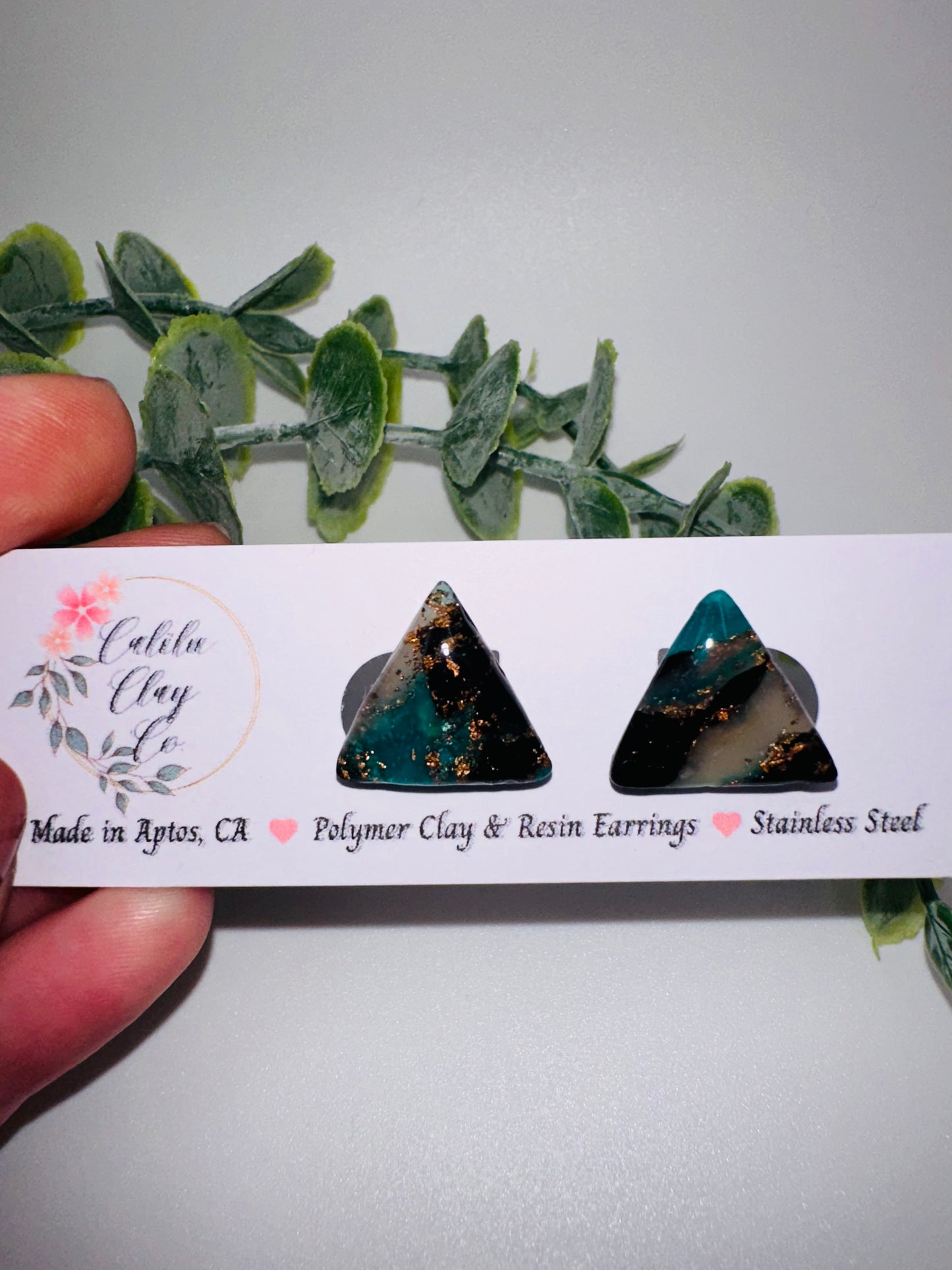 Marbled Triangle Studs