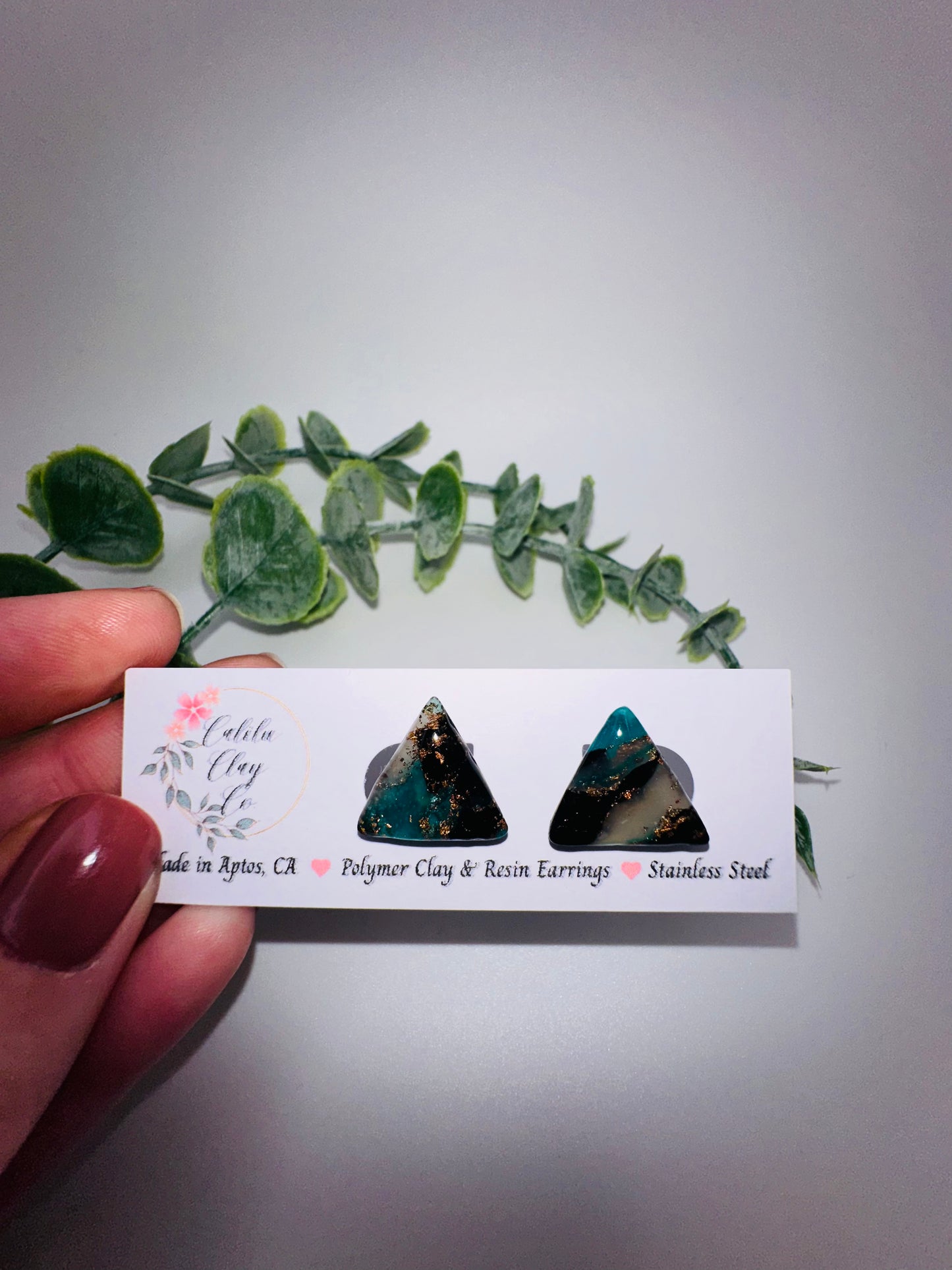 Marbled Triangle Studs
