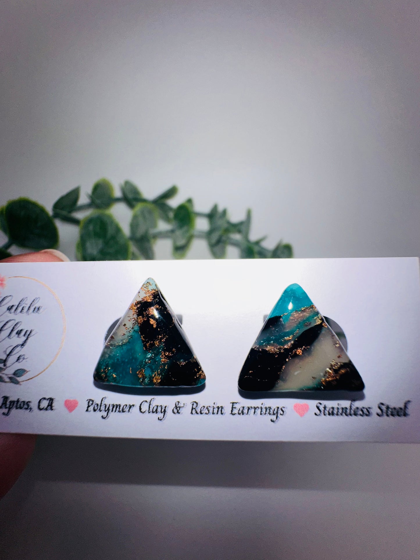 Marbled Triangle Studs