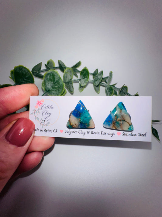 Marbled Triangle Studs