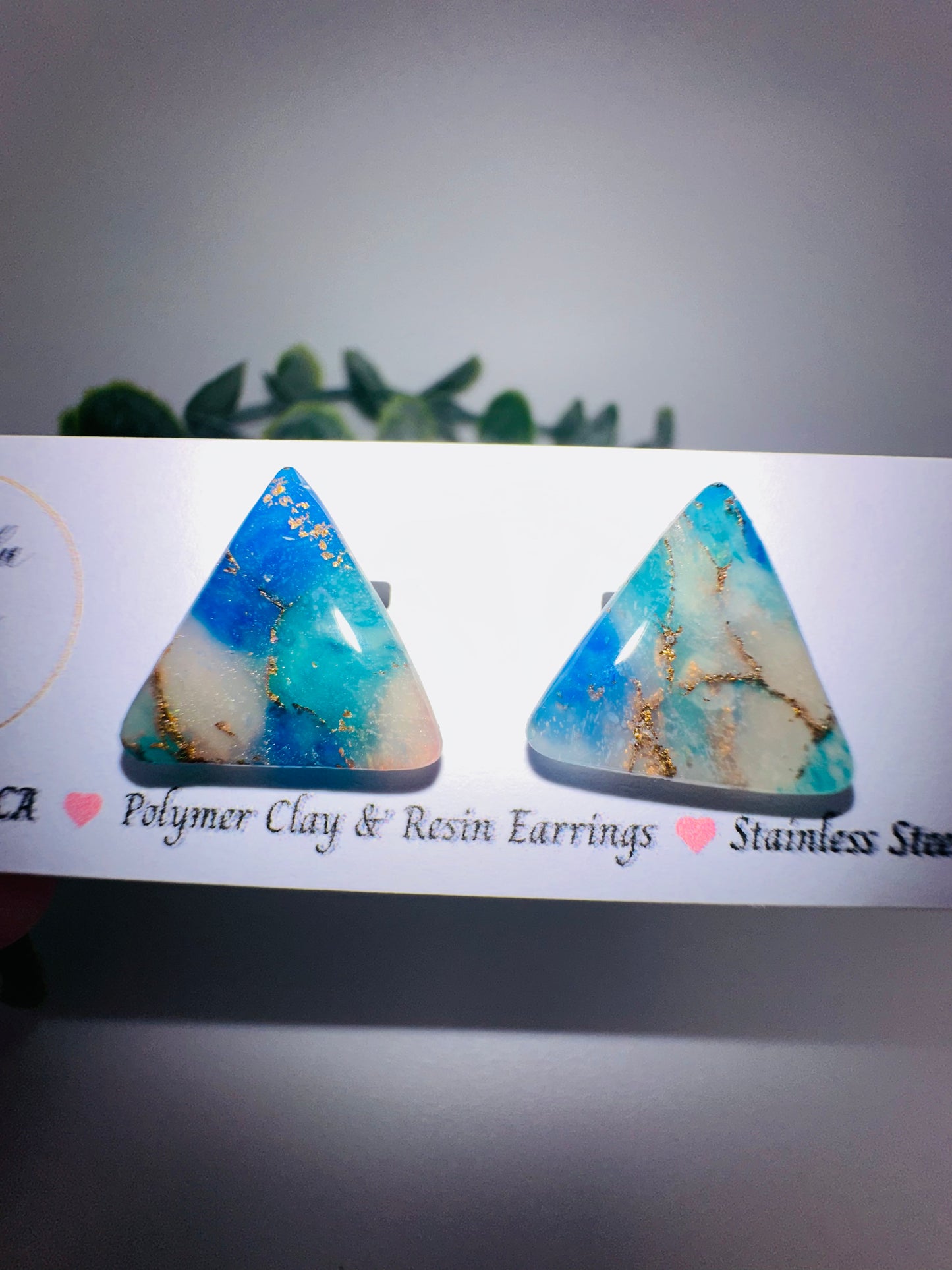 Marbled Triangle Studs