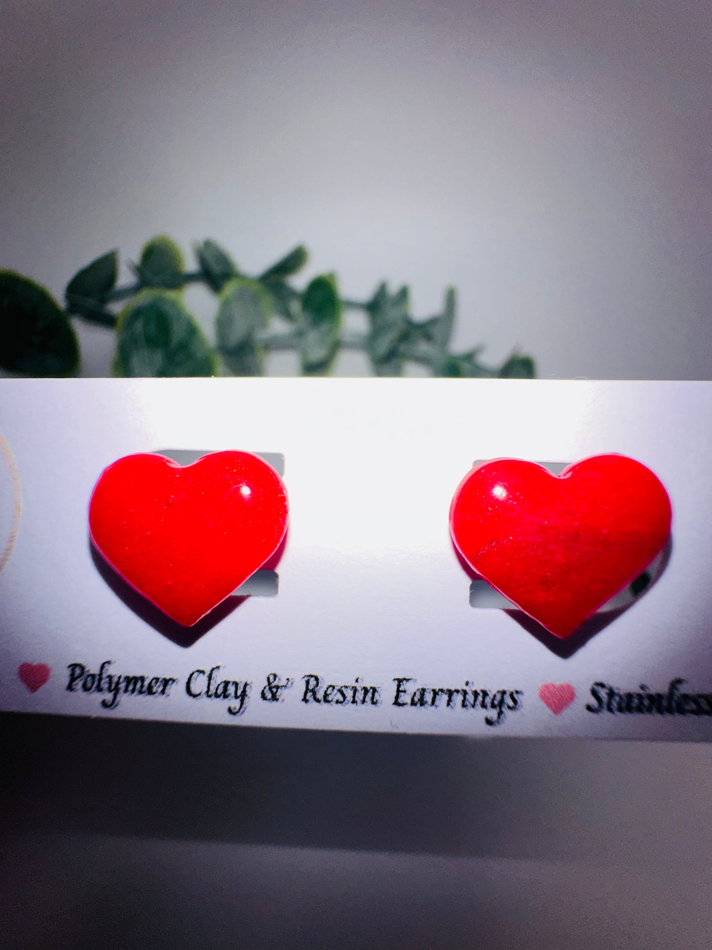 Red Heart Studs