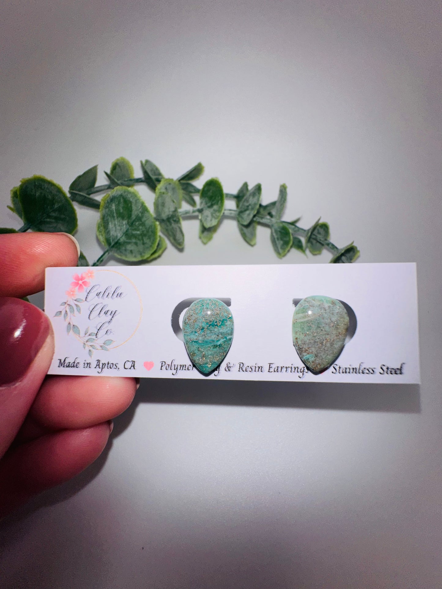 Jade Ocean Drop Studs