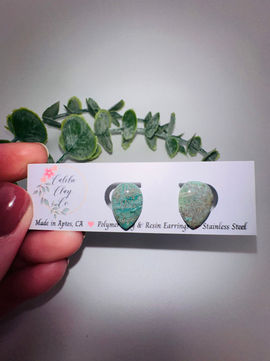 Jade Ocean Drop Studs