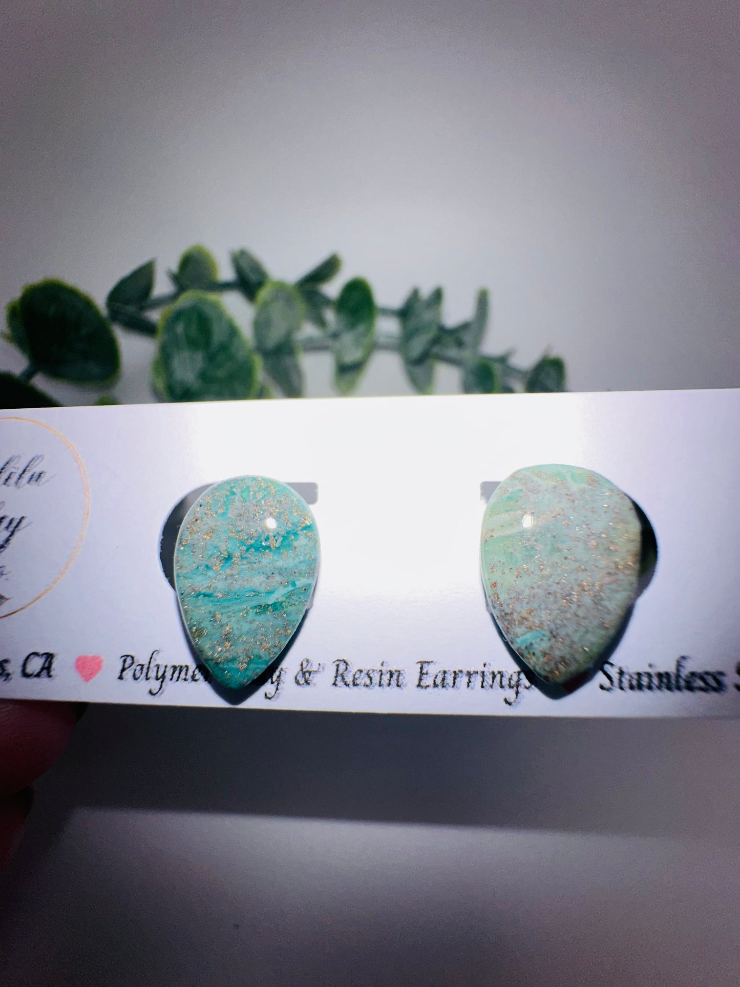 Jade Ocean Drop Studs