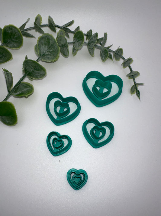 Double Heart Imprint Clay Cutter
