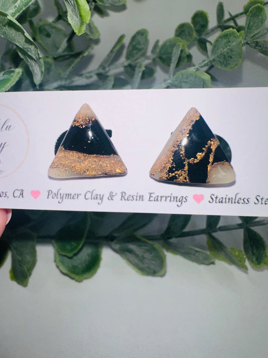 Marbled Triangle Stone Studs