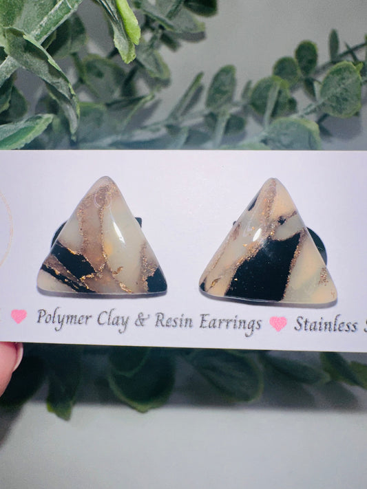 Marbled Triangle Stone Studs