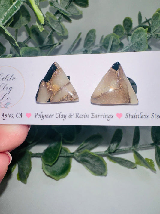 Marbled Triangle Stone Studs