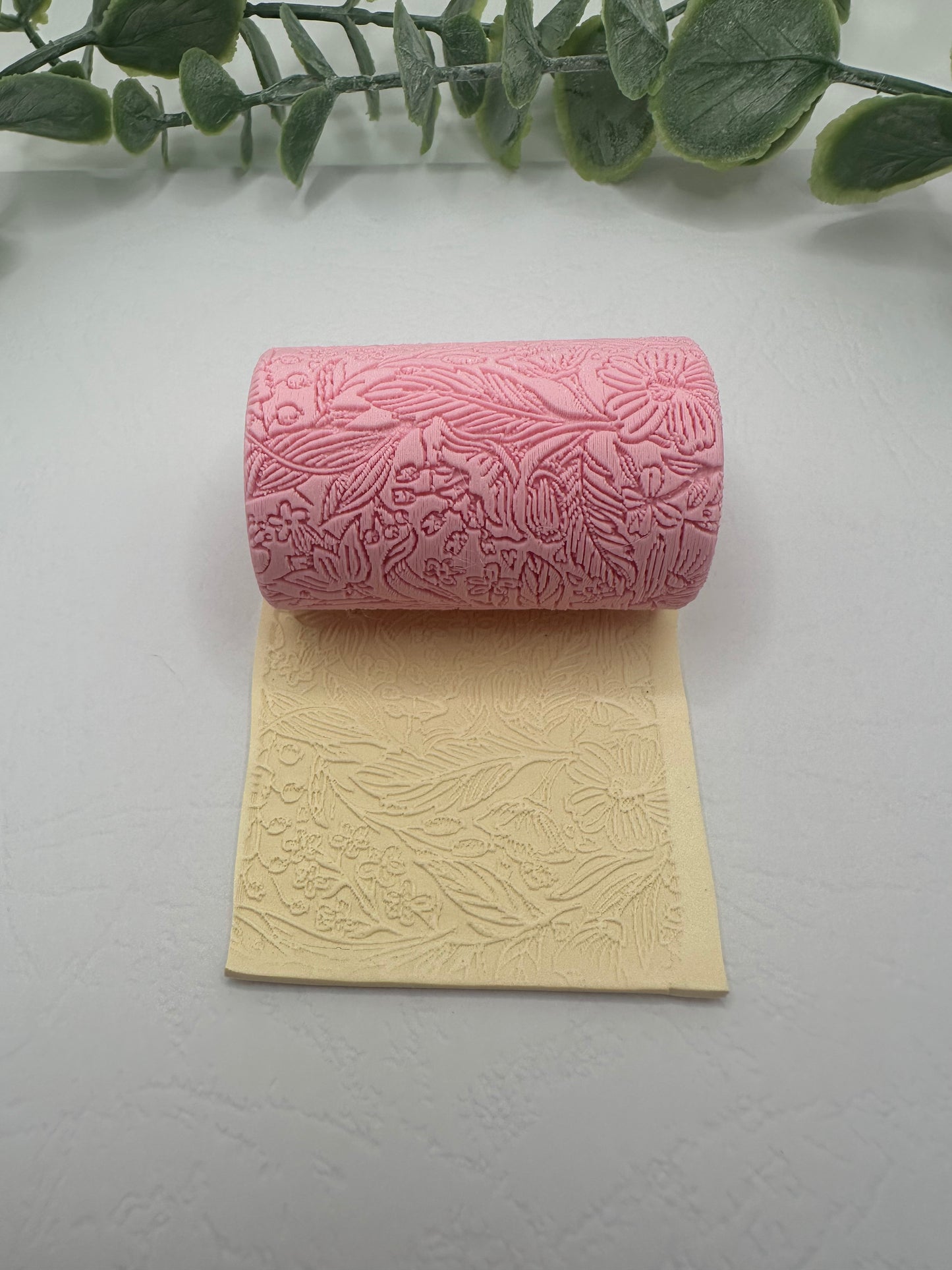 Drawn Floral Polymer Clay/Cookie Dough Texture Roller