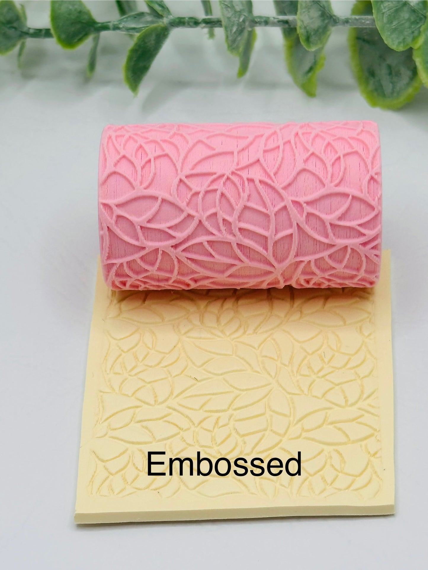 Leafy Stained Glass Polymer Clay / Cookie Dough Texture Roller