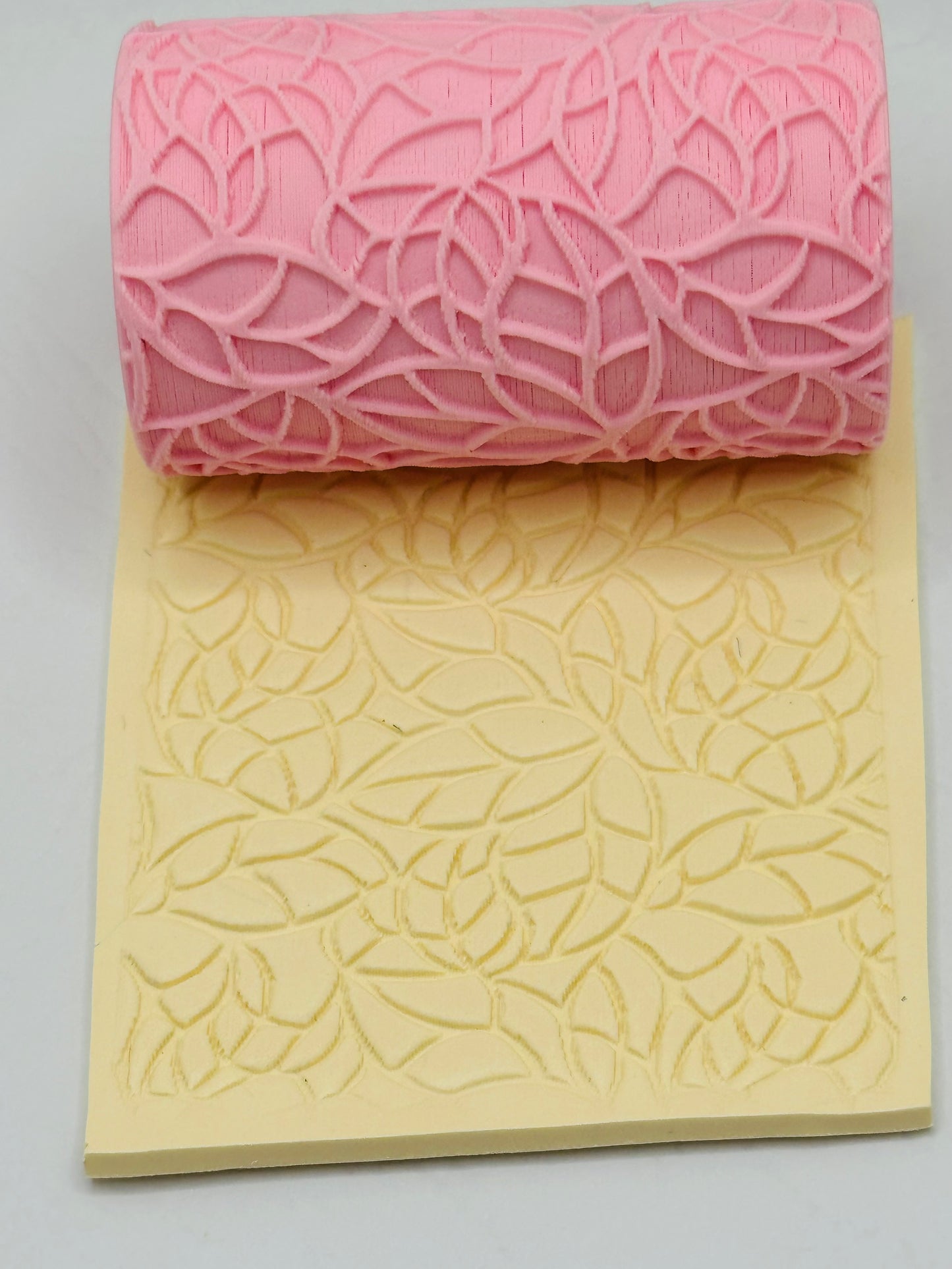 Leafy Stained Glass Polymer Clay / Cookie Dough Texture Roller