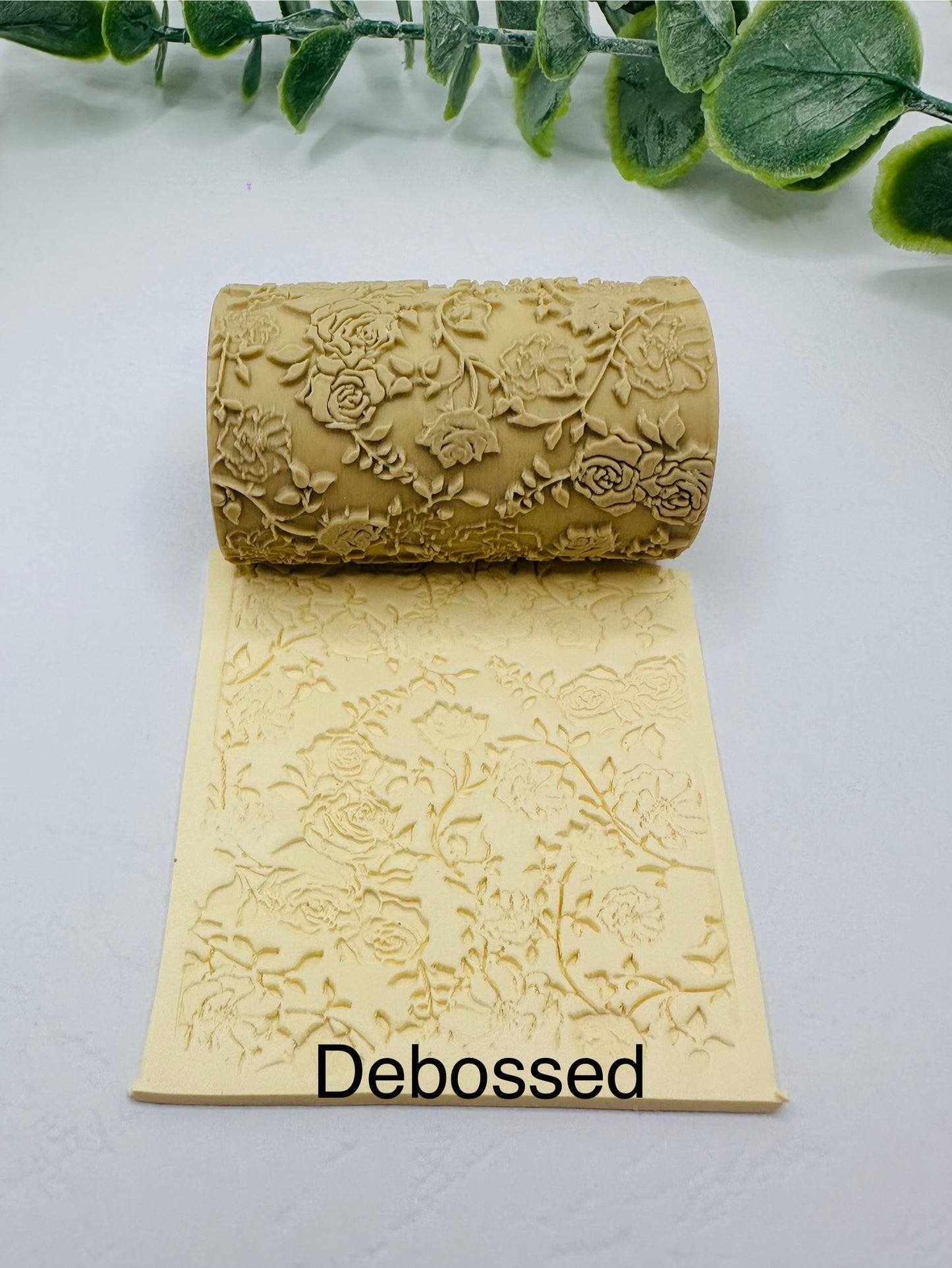 Poppies and Roses Polymer Clay / Cookie Dough Texture Roller