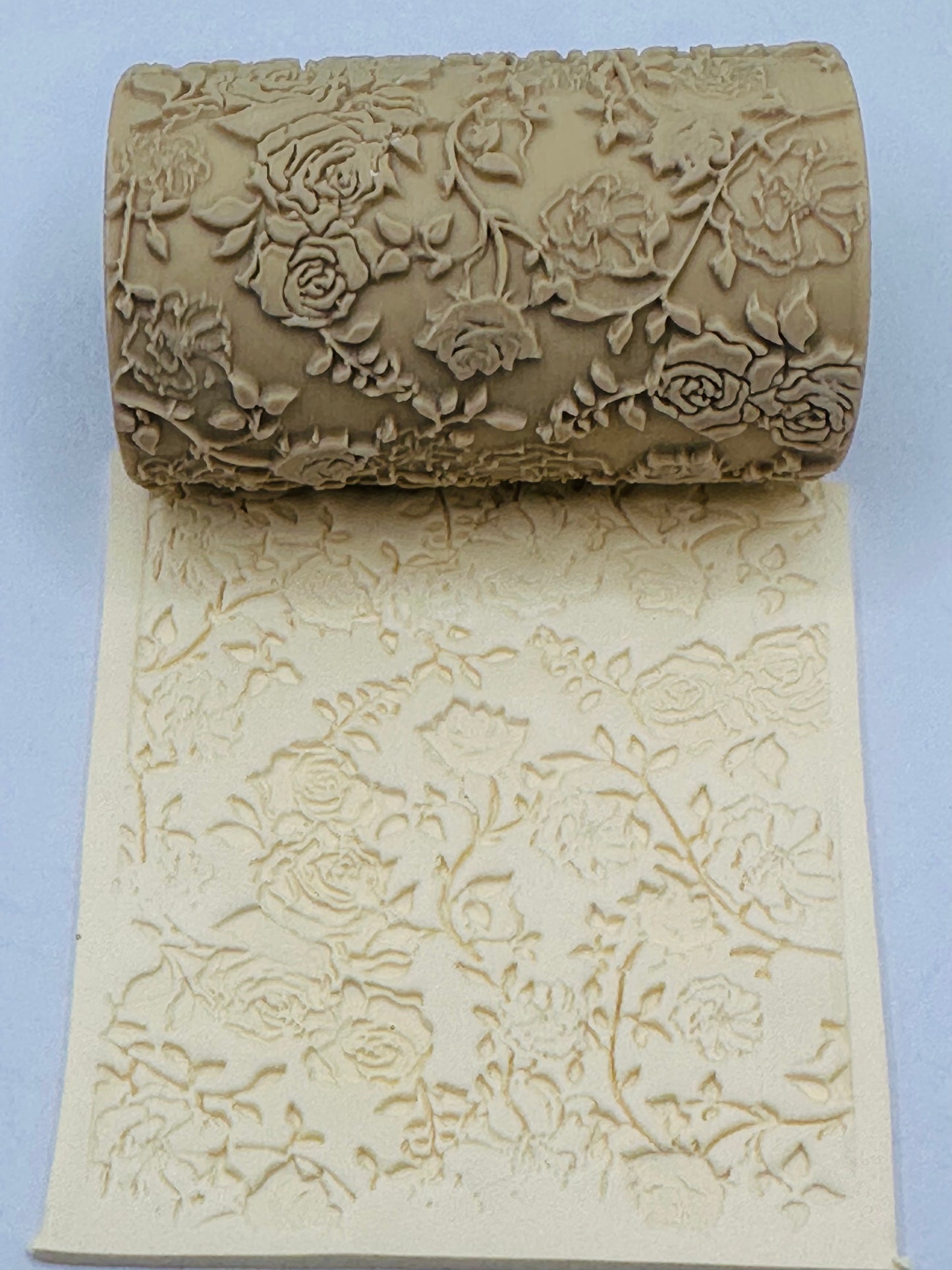 Poppies and Roses Polymer Clay / Cookie Dough Texture Roller