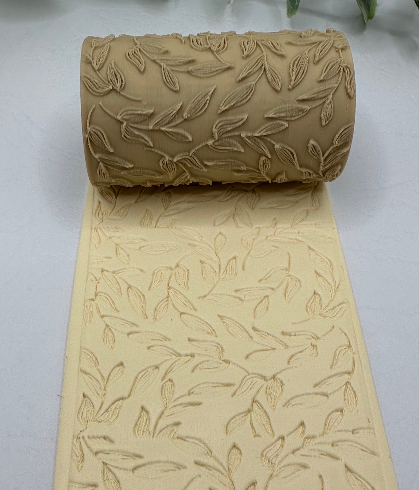 Flowy Leaves Polymer Clay / Cookie Dough Texture Roller