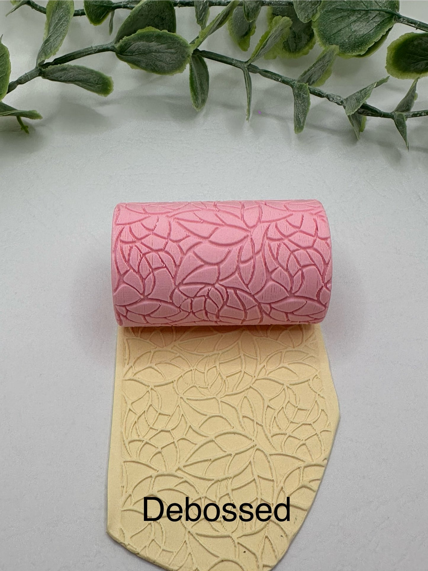 Leafy Stained Glass Polymer Clay / Cookie Dough Texture Roller